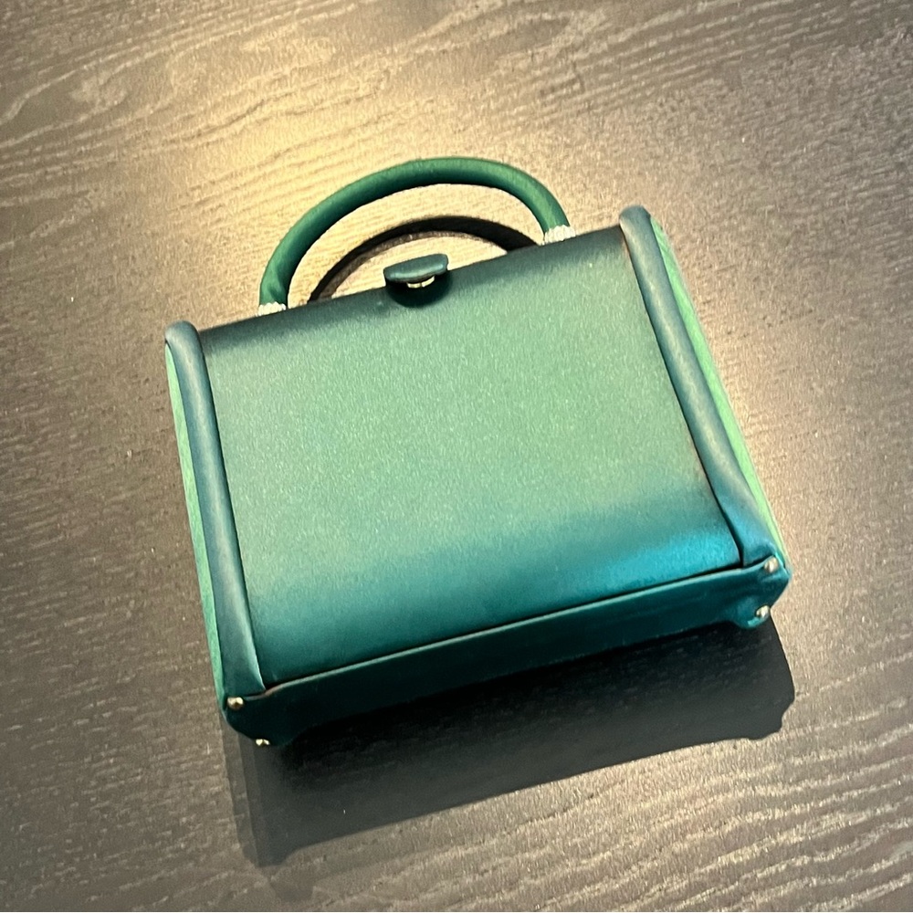Vintage Teal Mini Top-Handle Bag